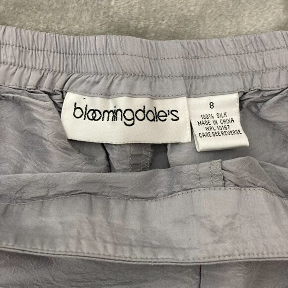 Bloomingdale's 100% Silk Grey Trouser Pants Vintage Size 8 Side Zip Closure - Picture 5 of 8